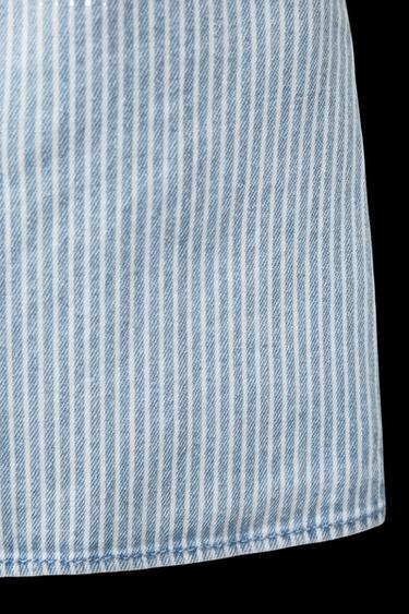 KLEID MIT KEPER-STREIFEN - Cremefarben / Blau von Zara