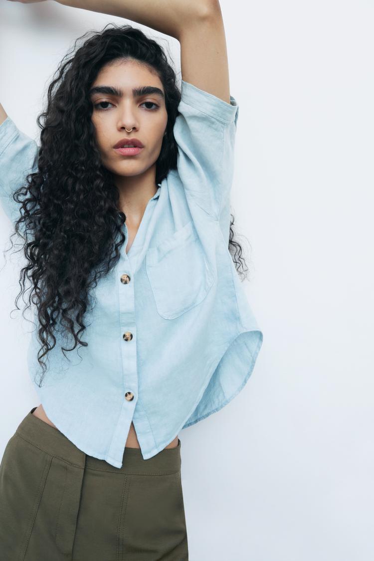 Camicia Satinata Zara Camicie Maniche Corte Top Zara Camicia