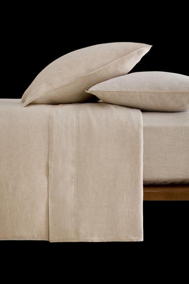 BETTBEZUG LEINEN GEWASCHEN (160 GxM²) - Hellbeige von Zara