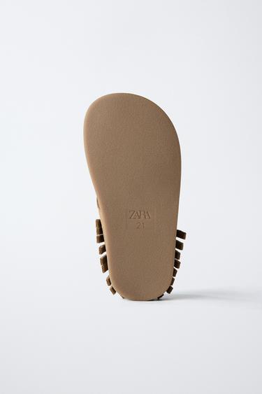 BAREFOOT LEATHER FRINGE BOOTS - Brown by Zara - Image 7