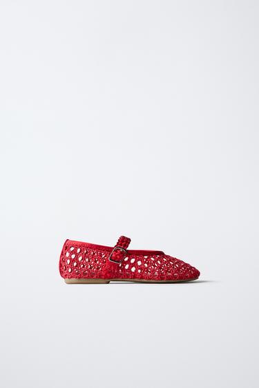 CUT-OUT BALLET FLATS - Red by Zara