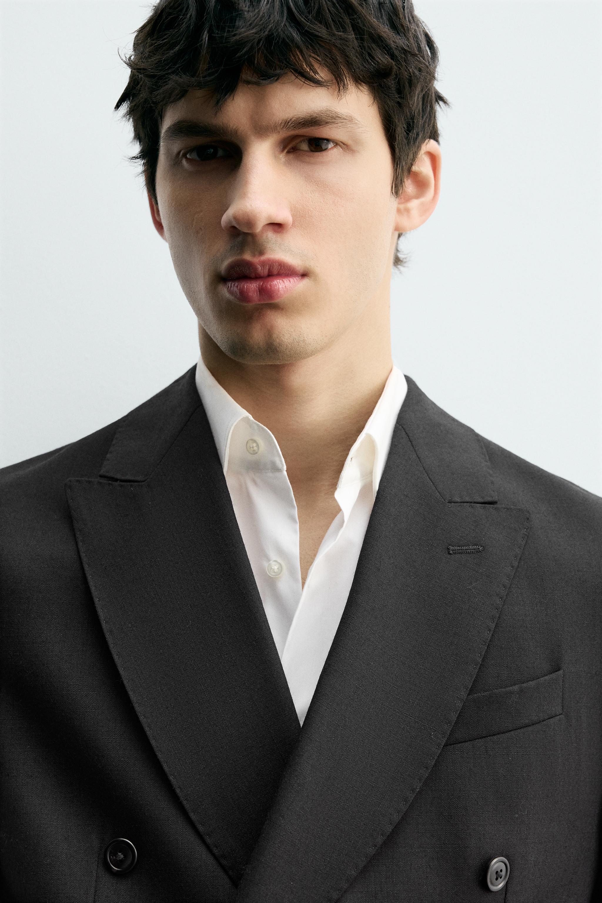 100% WOOL DOUBLE BREASTED SUIT BLAZER