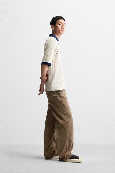 POLO JACQUARD BRODÉ - Blanc cassé de Zara - Image 3