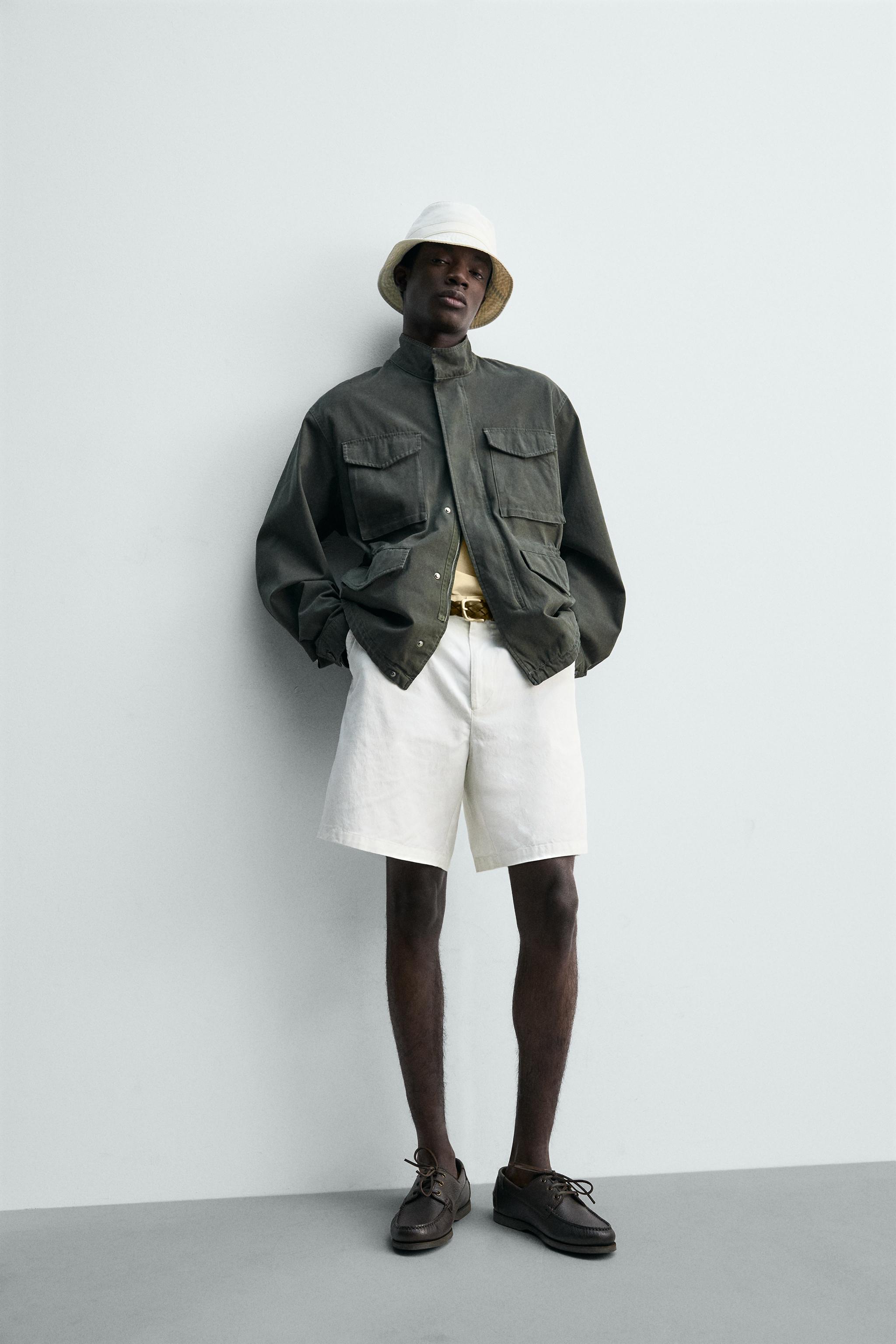 WASHED UTILITY POCKET JACKET - Khaki | ZARA South Africa