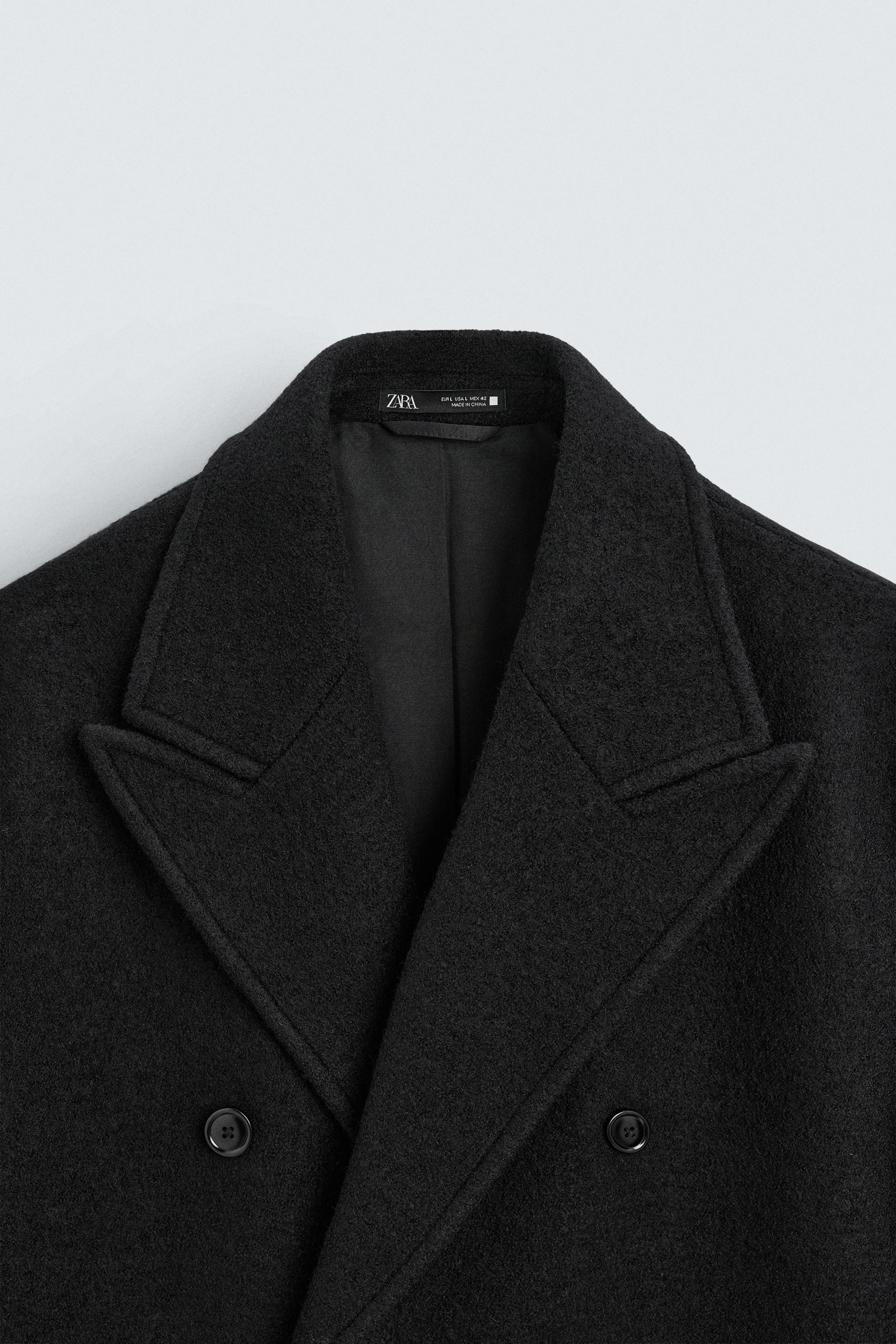 ウールテクスチャ ブークレ コート - ブラック | ZARA Japan / 日本