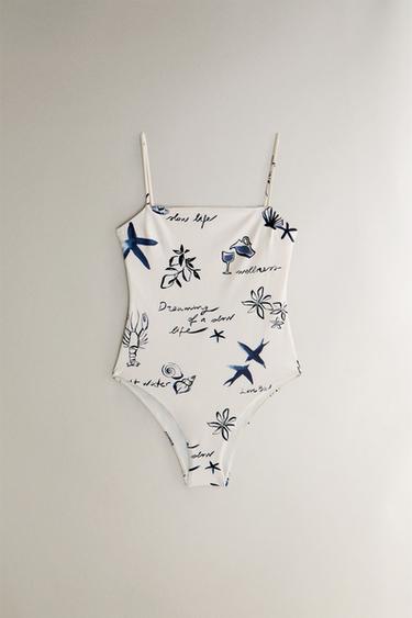 BADPAK MET PRINT - Ecru van Zara - Afbeelding 0