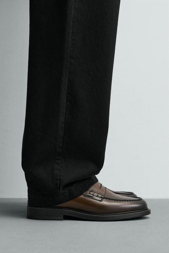 LEATHER PENNY LOAFERS