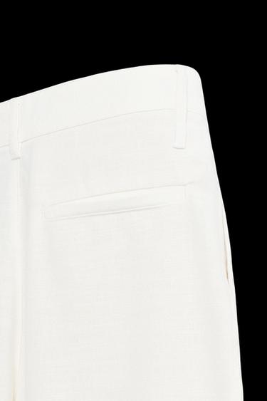 RELAXED FIT PLEATED TROUSERS - Ecru by Zara