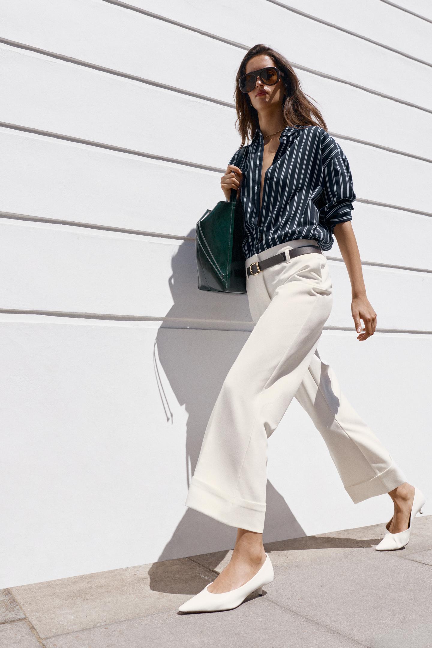 Рубашка Zara Striped, цвет: Синий — фото 5
