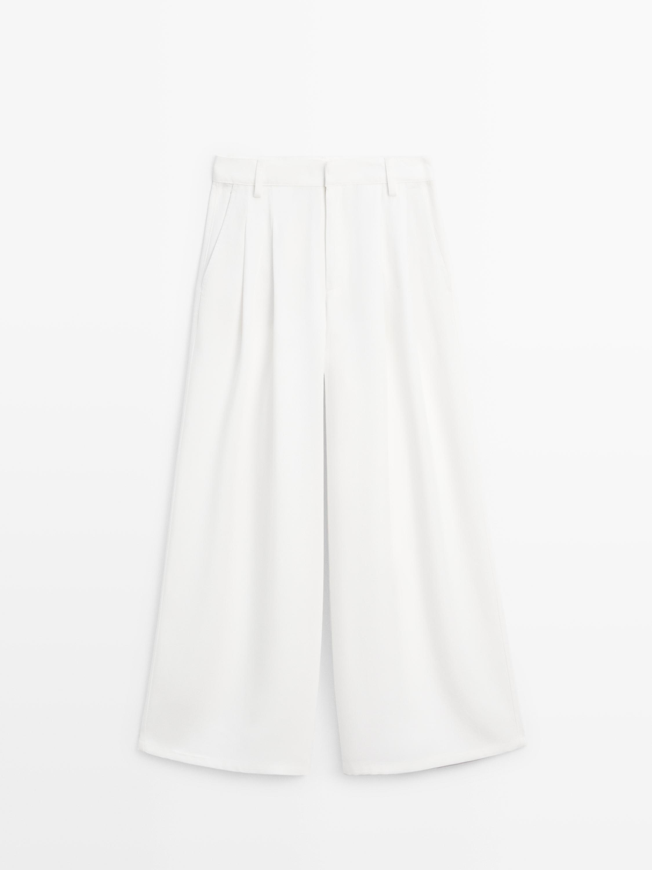 Pantalon wide leg à plis