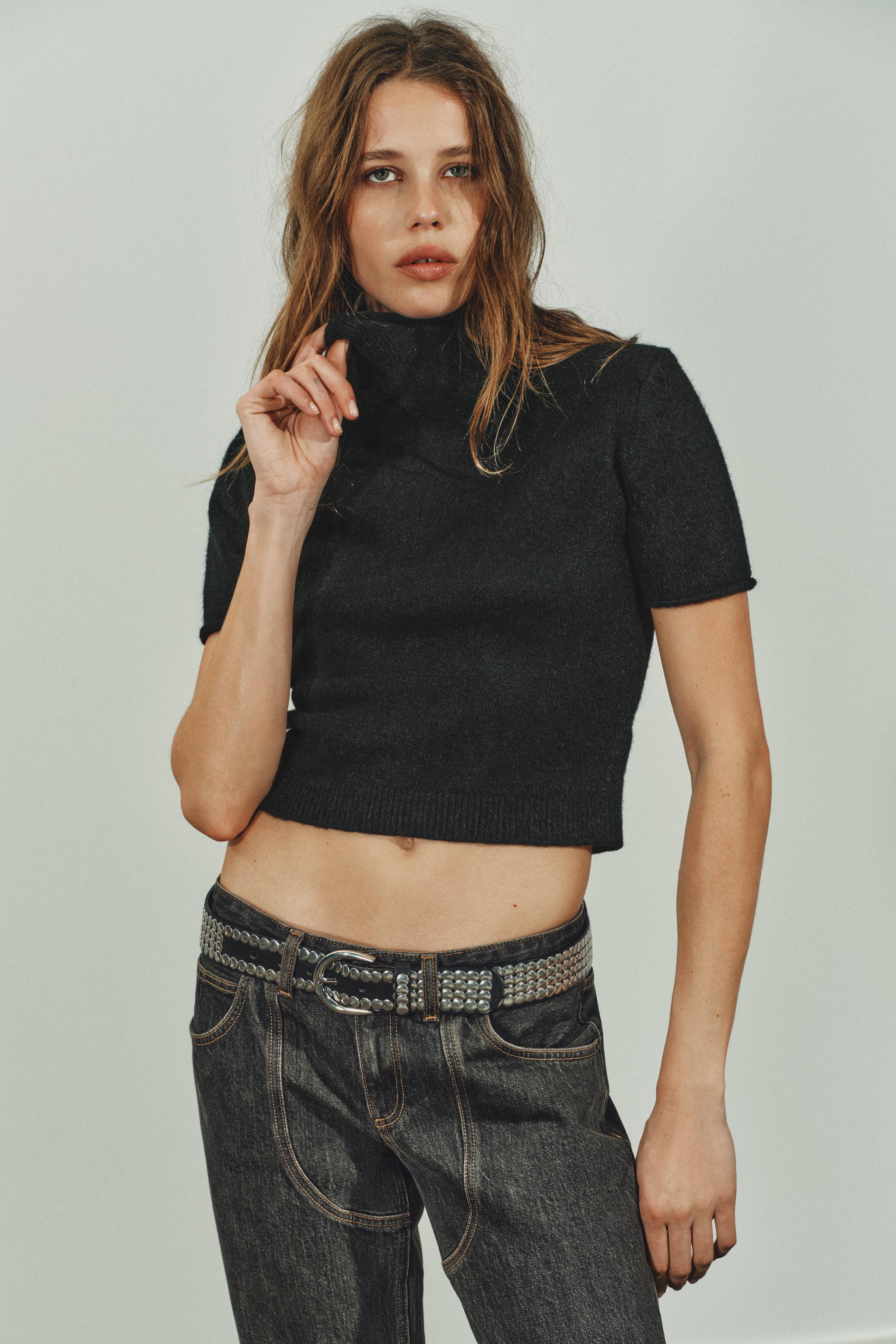 Zara SOFT KNIT SHORT SLEEVE SWEATER Place Rosemère