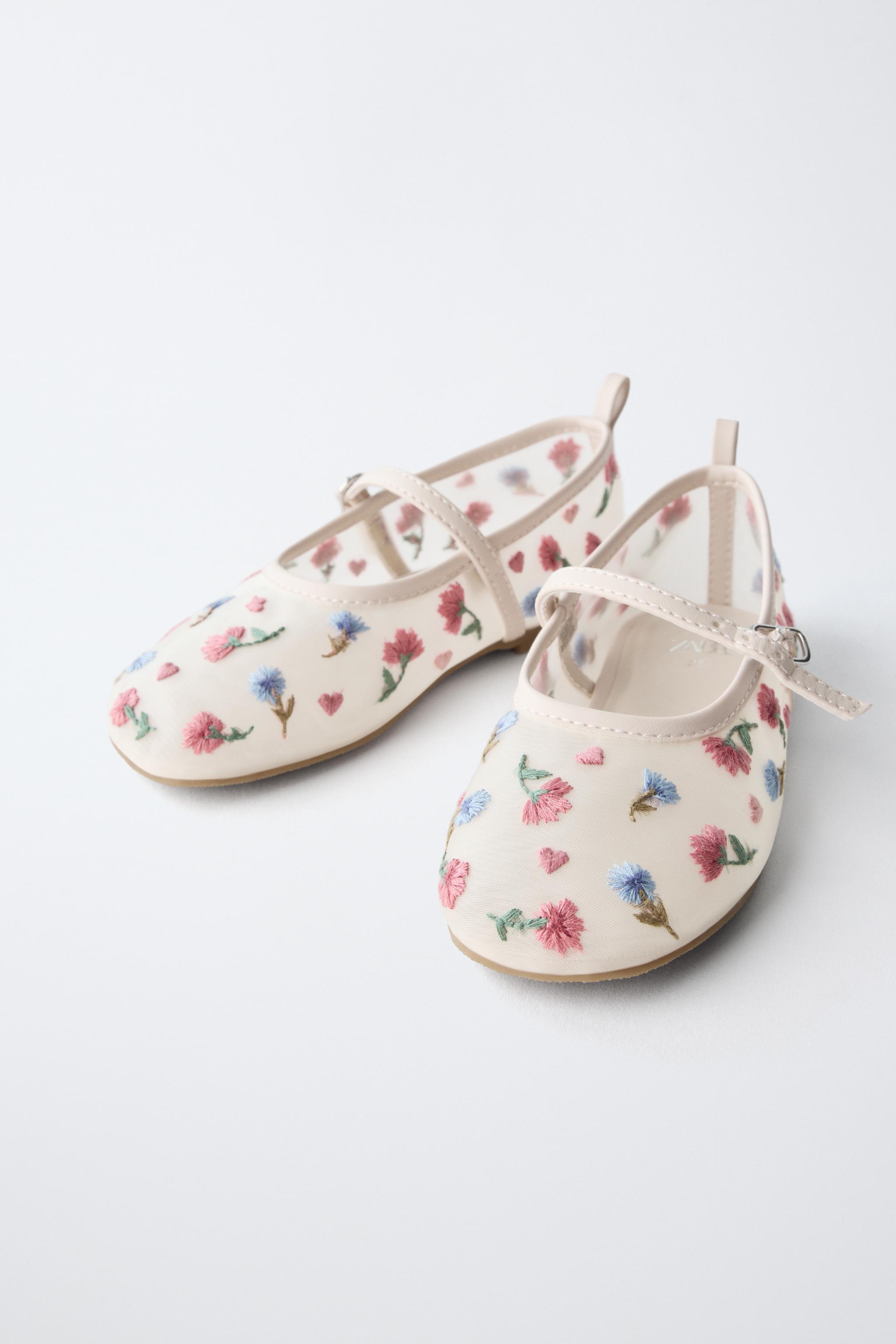 Обувь Zara FLORAL EMBROIDERY BALLET FLATS — фото 3