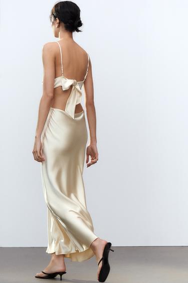 SATIN COWL NECK DRESS - Vanilla by Zara - Image 4