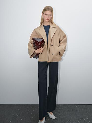 Zara Short water-repellent cape trench coat - Dark mink - Image 0