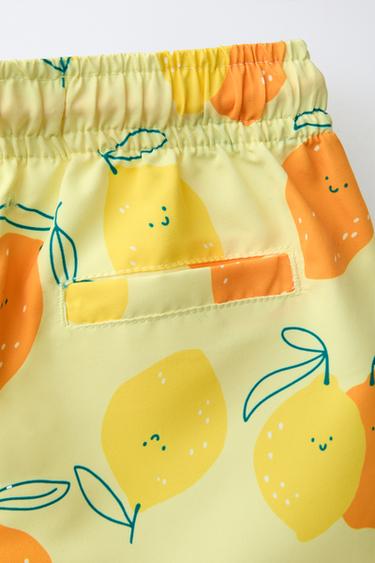 1-6 YEARS / LEMON PRINT SWIMMING TRUNKS - Light lime green by Zara - Image 3