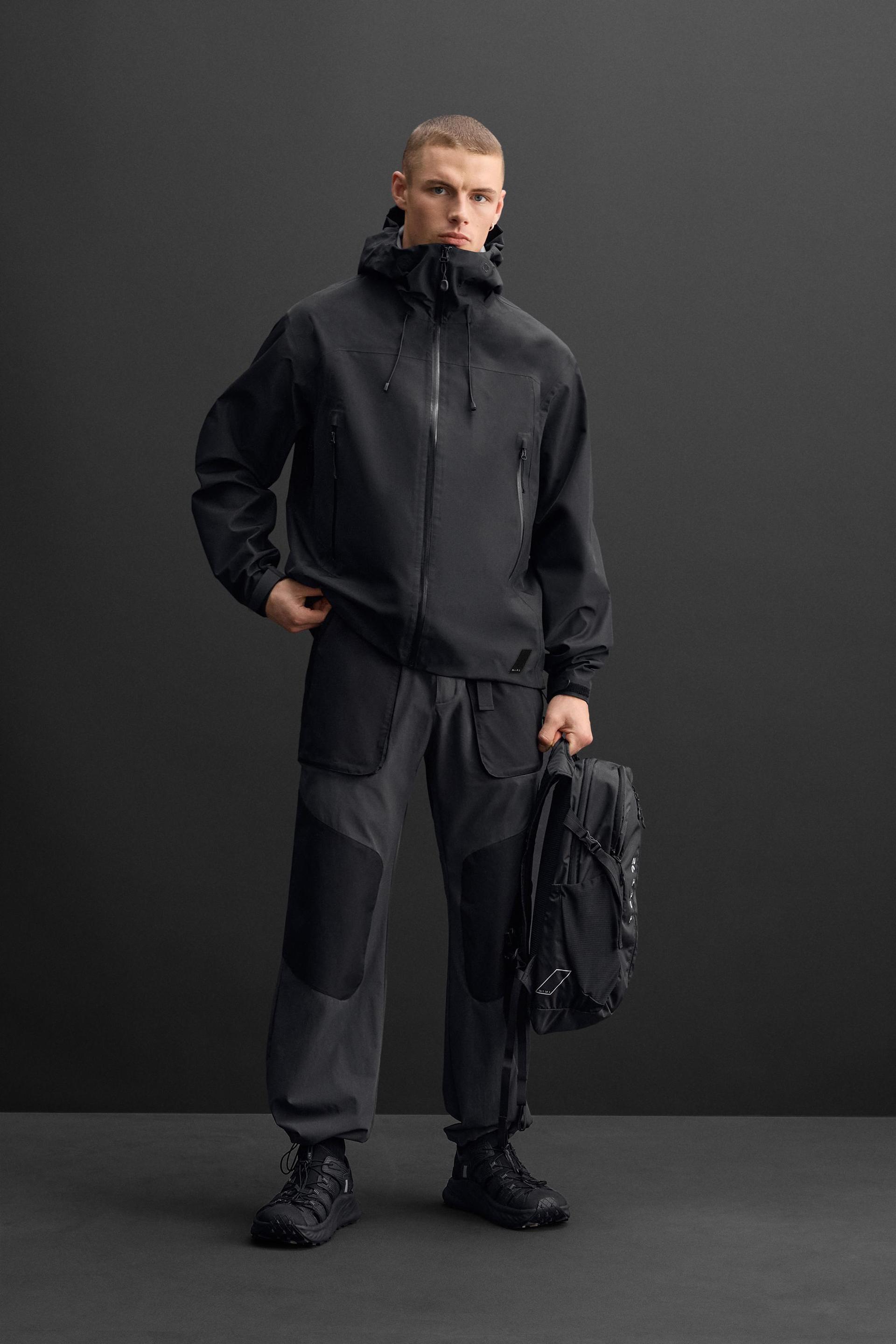 Black waterproof fashion work jacket