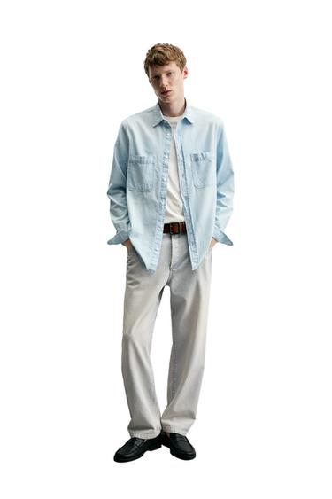 Zara 標準版型丹寧襯衫 - 藍色
