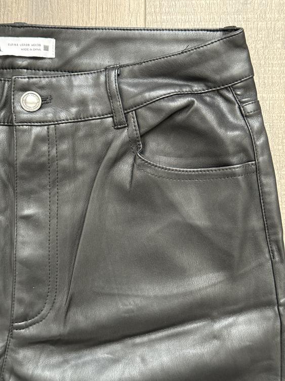 FAUX LEATHER FLARED SLIM PANTS - Image 4