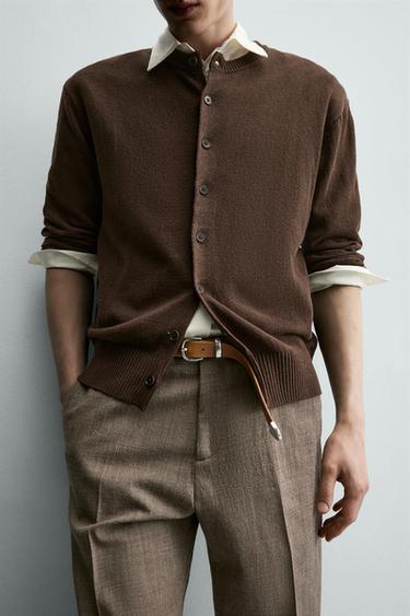 CARDIGAN LIN-COTON - Marron de Zara - Image 6