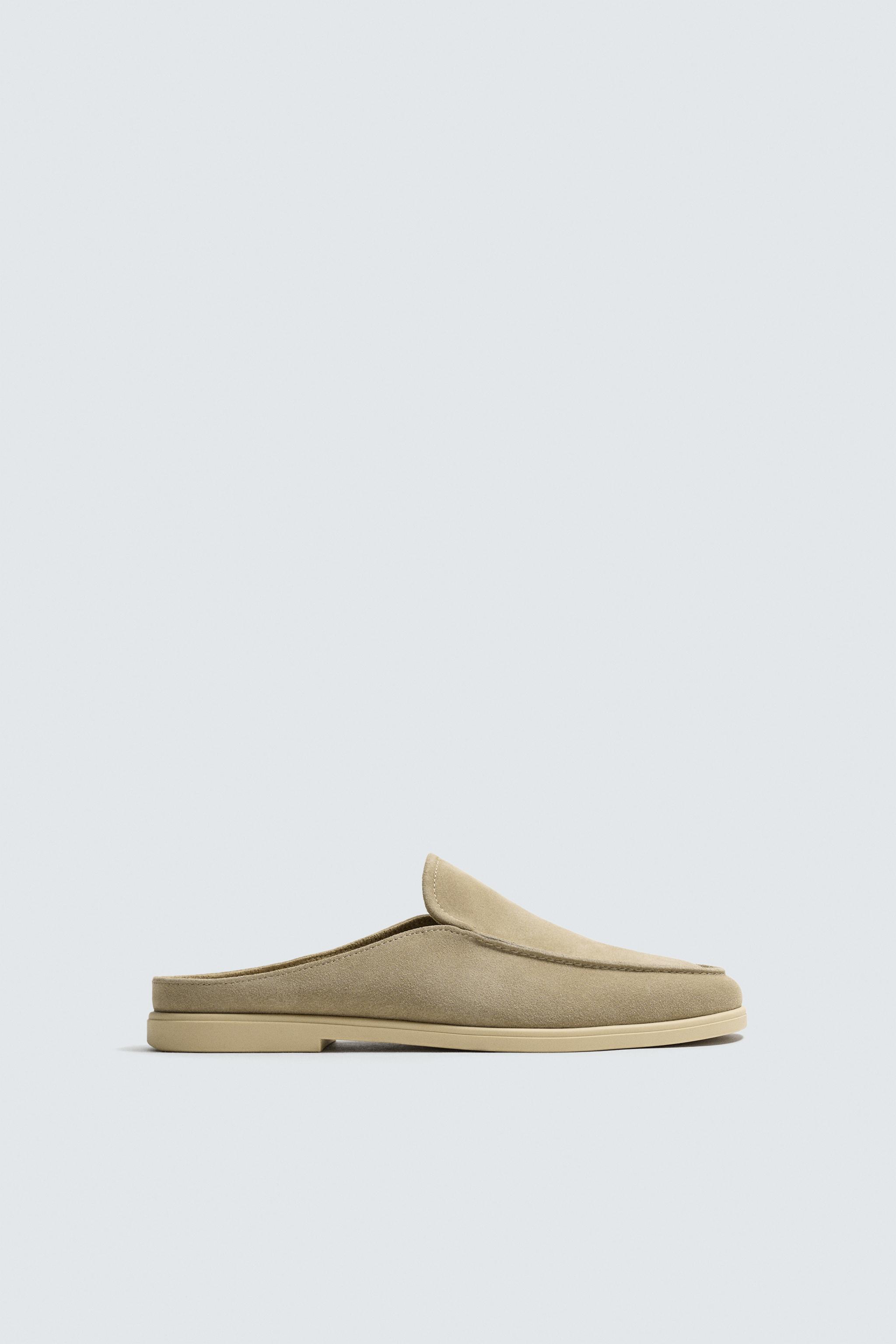 LEATHER OPEN-BACK LOAFERS