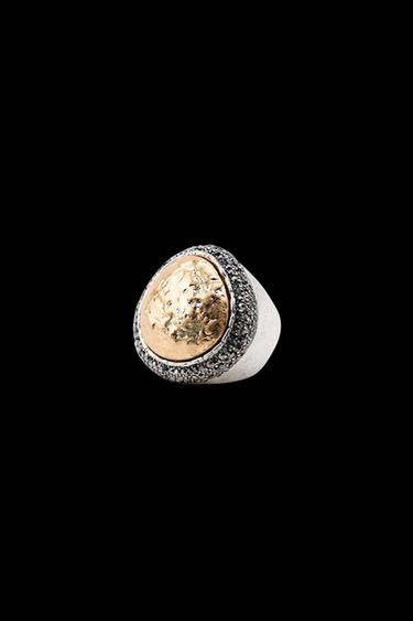Zara GLITTER TEXTURE MAXI RING - Gold / Silver - Image 0
