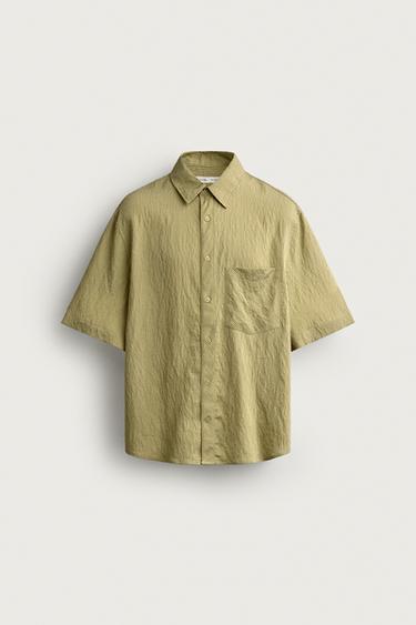 ЖАККАРДОВАЯ РУБАШКА В ПОЛОСКУ КРОЯ BOXY — ЖЕЛТЫЙ от Zara