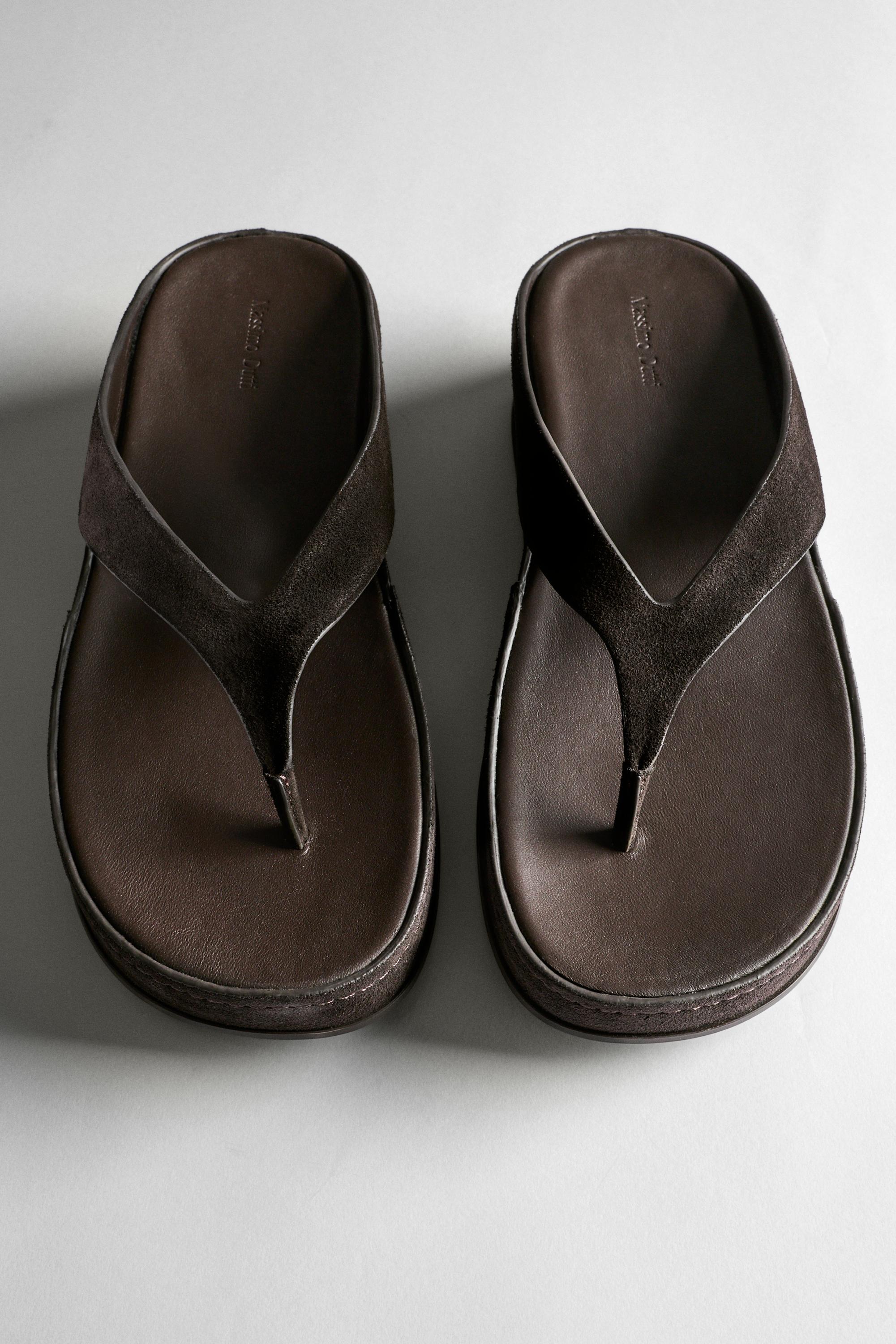 Sandale plateforme cuir
