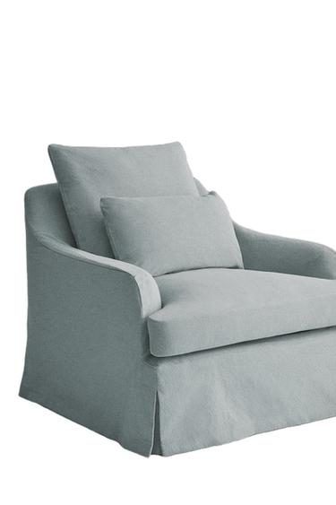 ARMCHAIR 01 LINEN COVER - Mid-blue by Zara