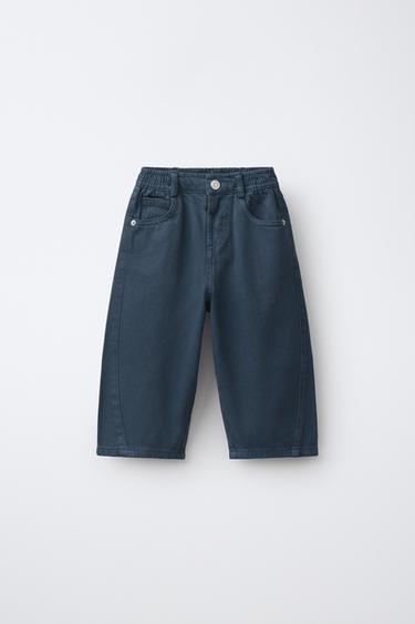 PANTALÓN SARGA BAGGY - Marino de Zara - Imagen 0