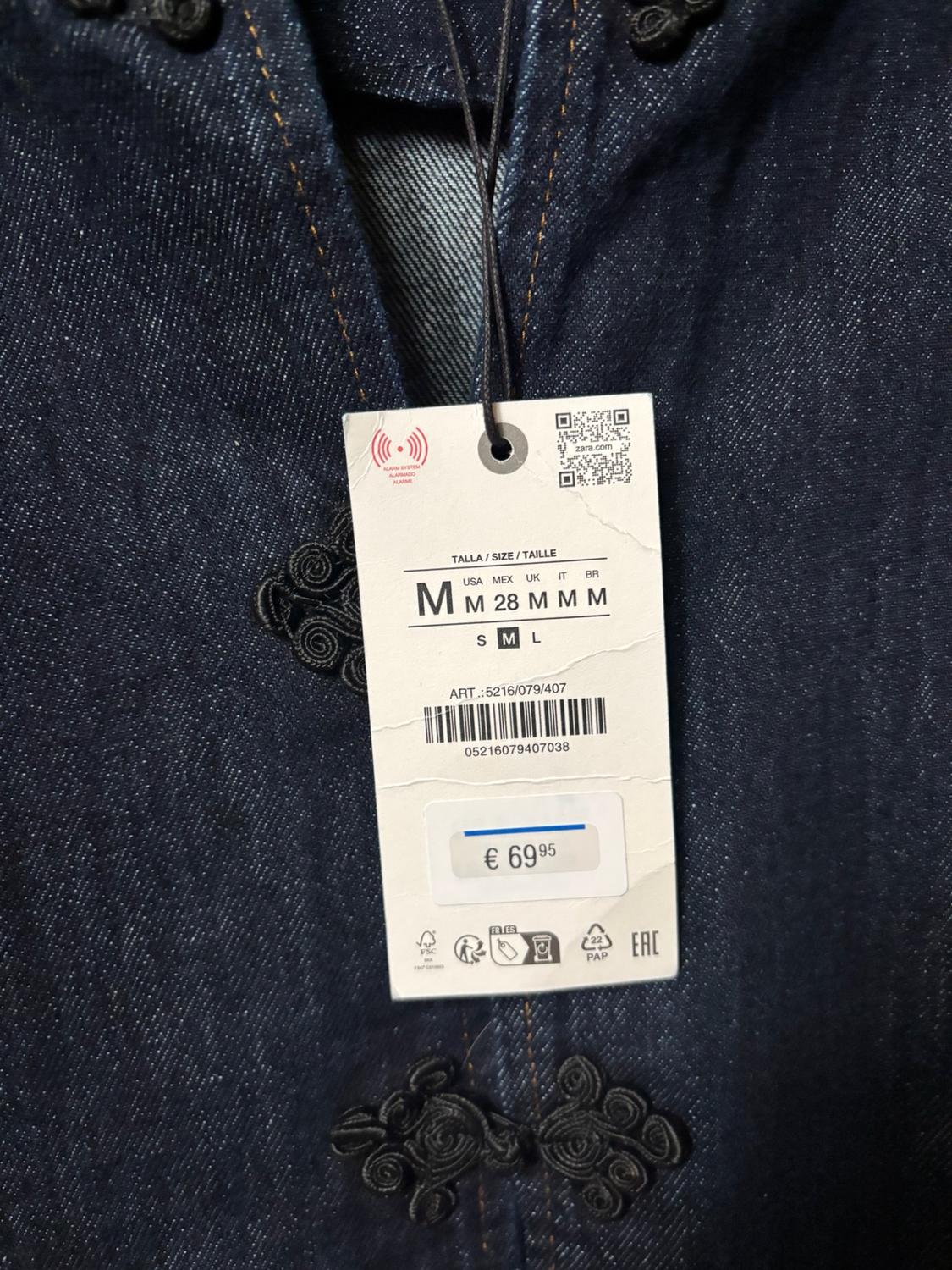 ZW COLLECTION DENIM JACKET WITH FIREMAN CLASPS - Image 2