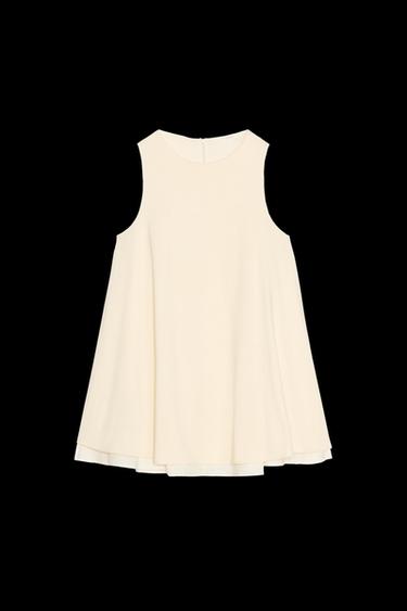 KURZES KLEID MIT WEITEM SCHNITT - Butterfarben von Zara - Bild 0