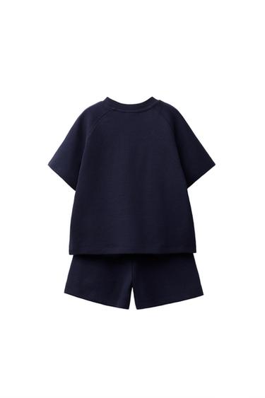 CONJUNTO JOGGING CAMISETA Y BERMUDA INTERLOCK - Marino de Zara
