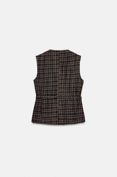 GILET STRUCTURÉ CEINTURE - Multicolore de Zara - Image 7