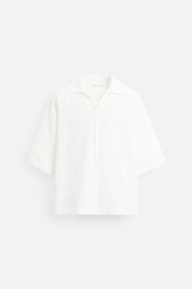 BOUCLÉ TEXTURED SHIRT - White by Zara