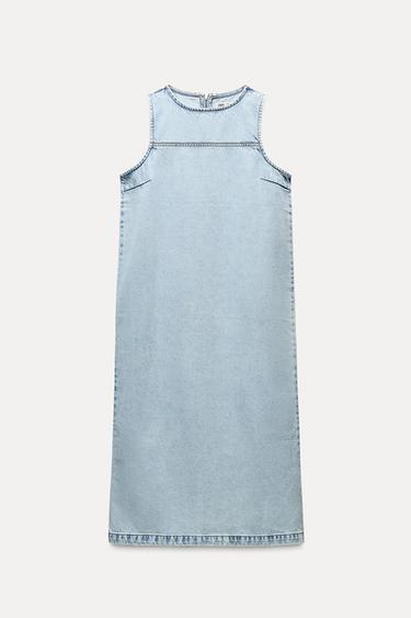 VESTIDO MIDI DENIM ZW COLLECTION - Azul claro de Zara