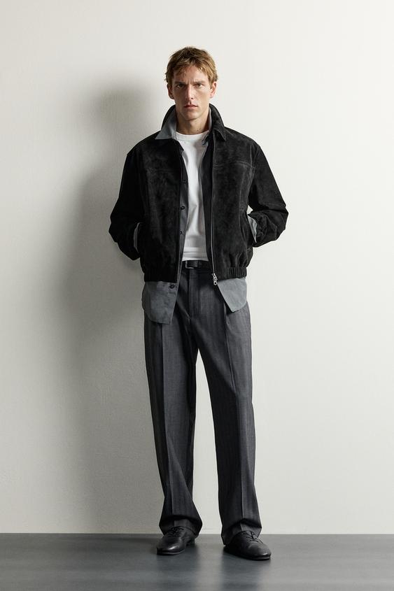 SUEDE LEATHER JACKET - Black de Zara - Imagen 0