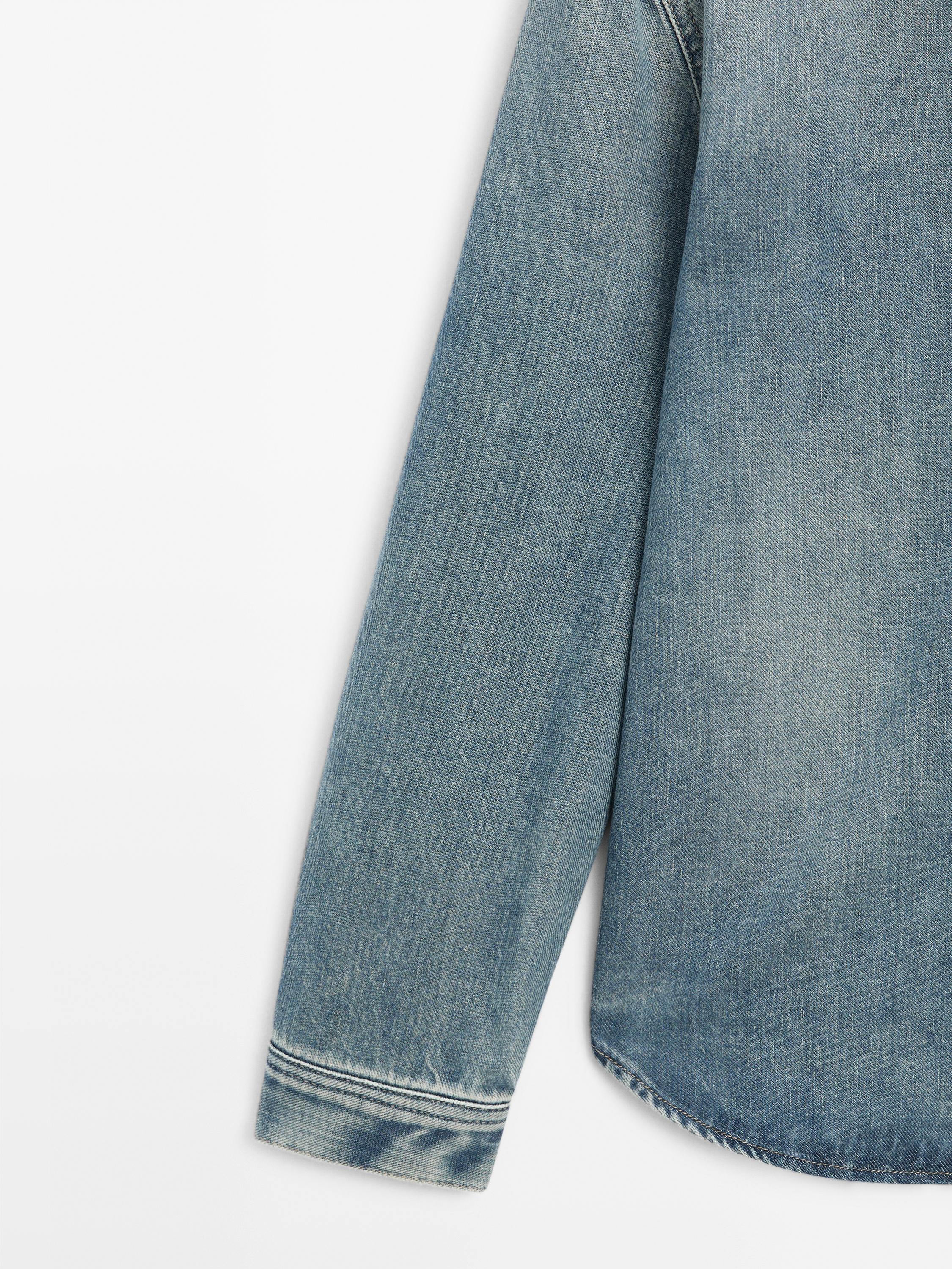 Chemise denim ample avec poches