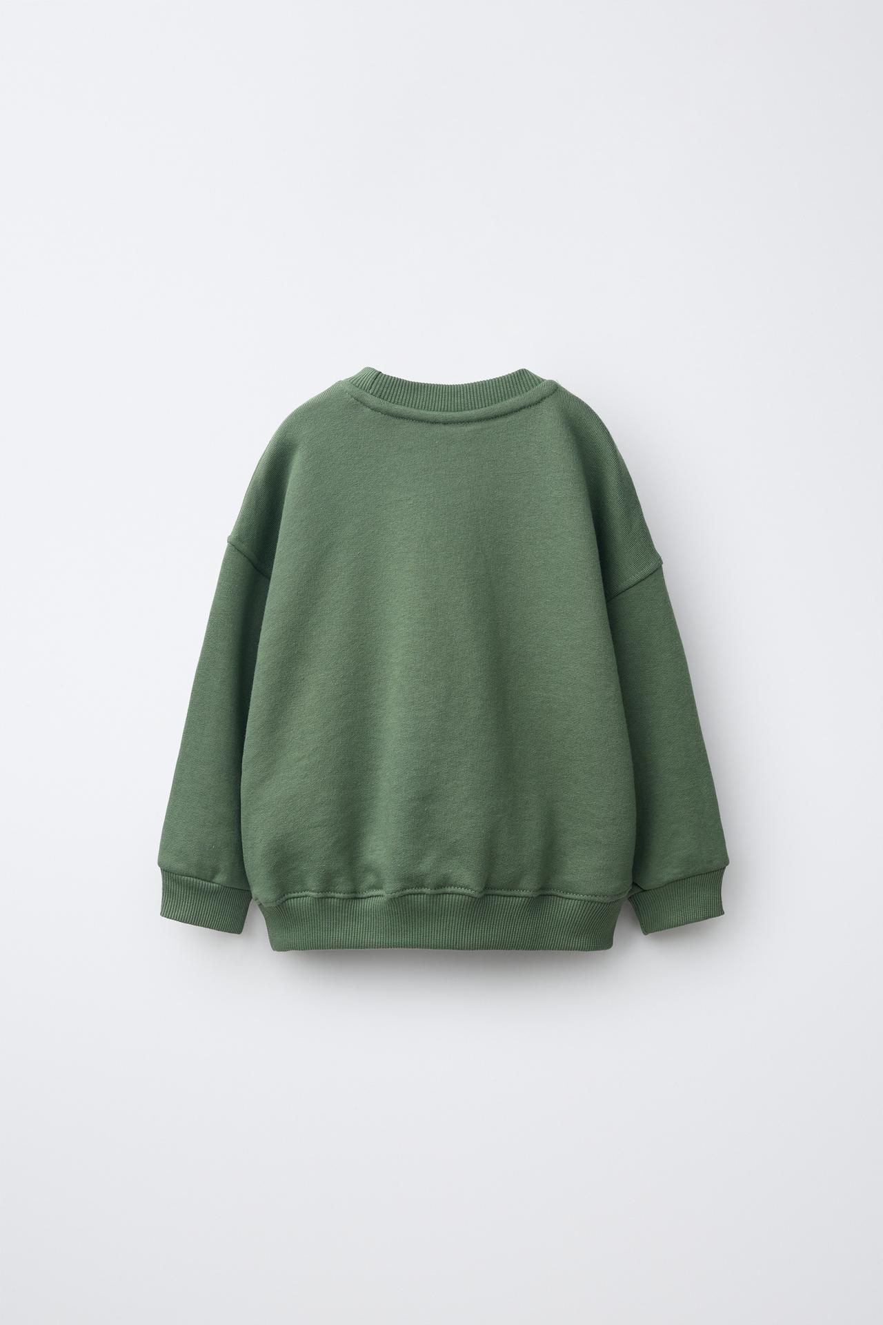 PLAIN SWEATSHIRT — Mid-green