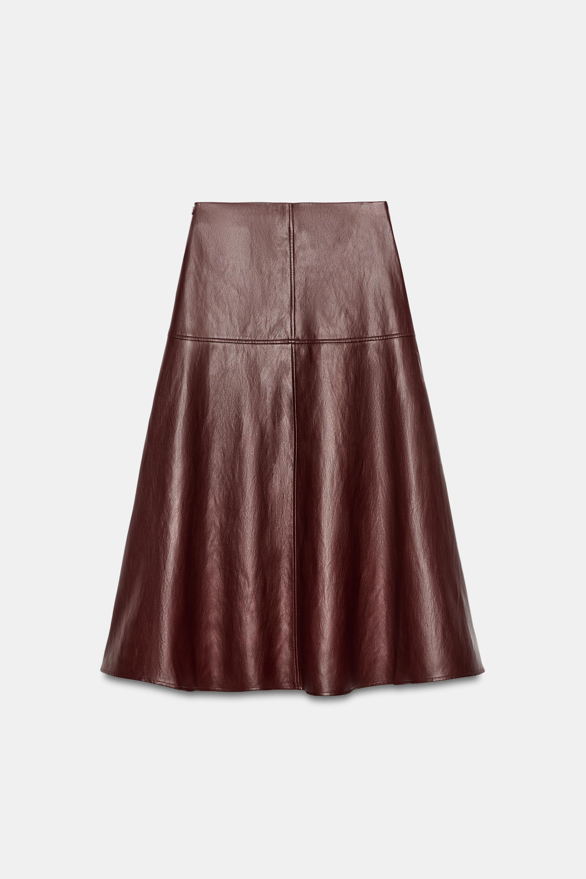 JUPE MI-LONGUE CAPE EN MATIÈRE SYNTHÉTIQUE