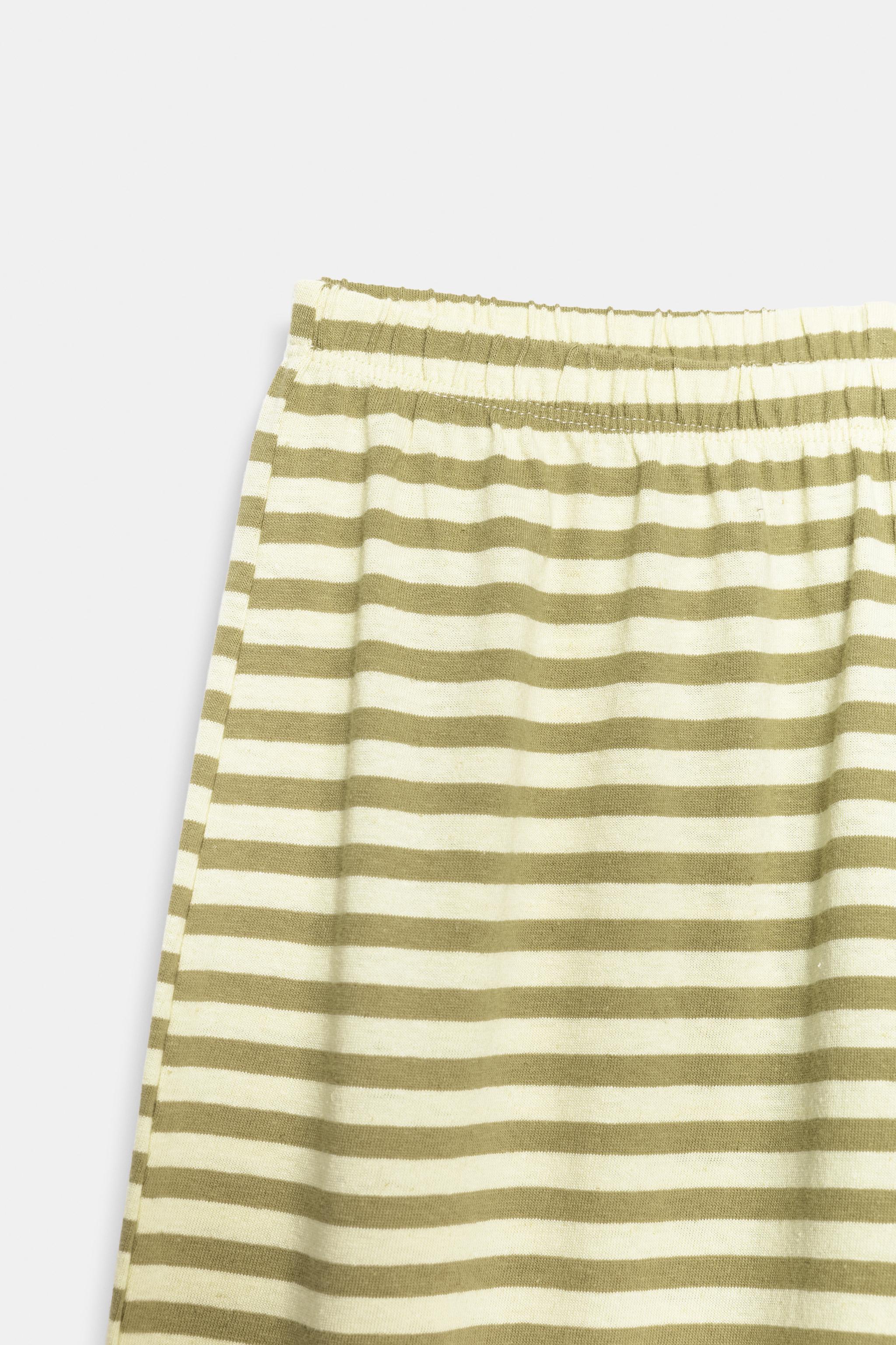 STRIPED COTTON AND LINEN PANTS