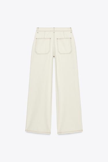 Z1975 HIGH-WAIST WIDE-LEG JEANS - Oyster-white by Zara - Image 6