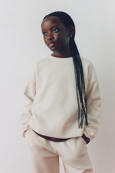 SLOGAN SWEATSHIRT WITH MODAL - Ecru by Zara