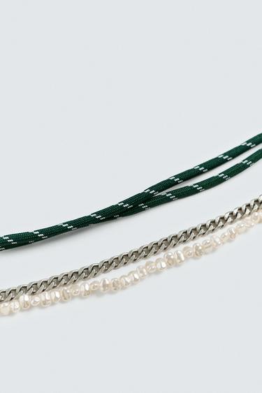 CHAIN WITH CORD DETAIL - Silver by Zara - Image 4