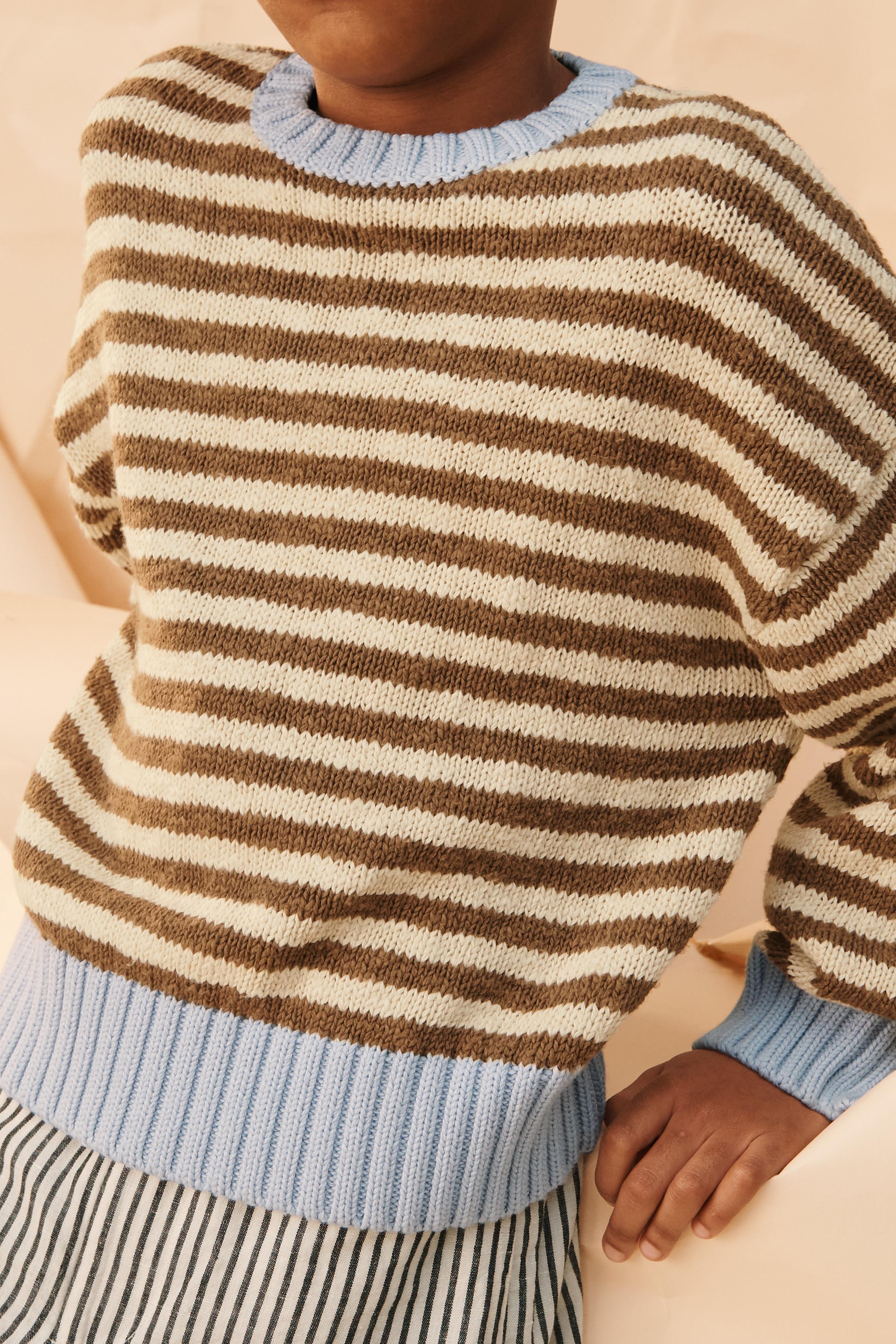 PULL EN MAILLE À RAYURES CONTRASTE ÉDITION LIMITÉE
