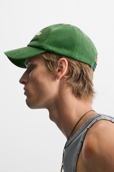 CONTRAST EMBROIDERY CAP - Green by Zara - Image 2