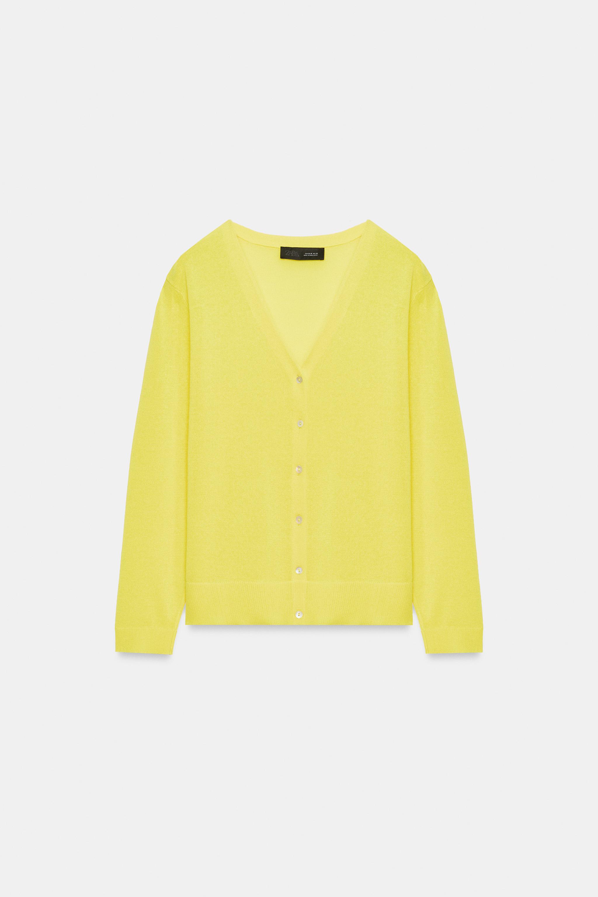 ファインニットカーディガン - イエロー | ZARA Japan / 日本