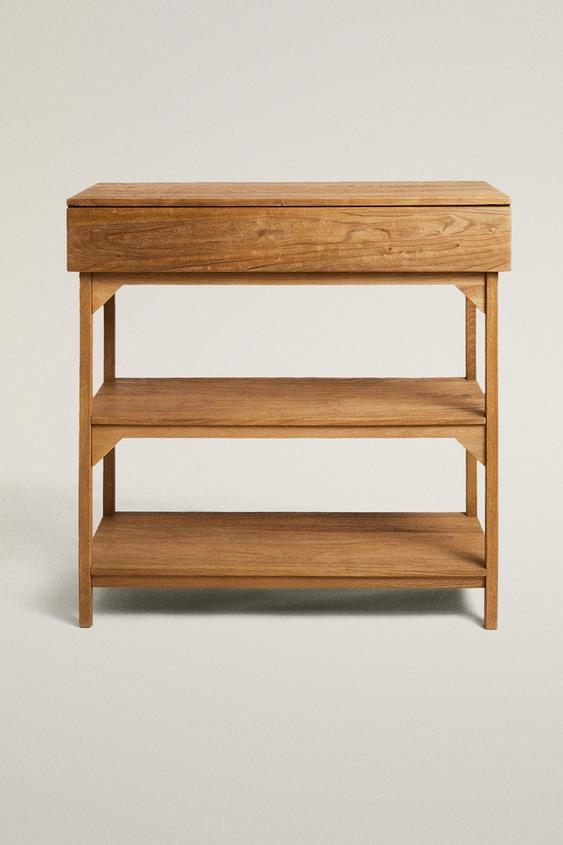 Zara WOODEN STORAGE UNIT - Light beige - Image 0