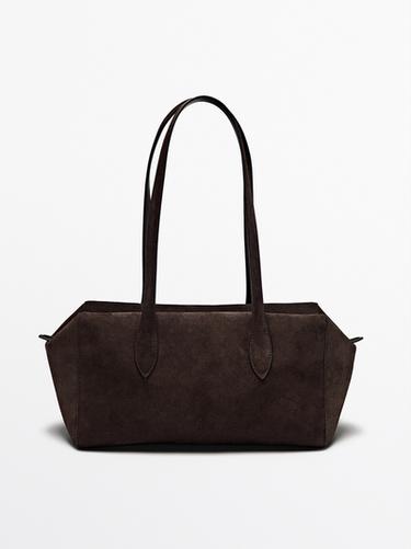 Zara Split leather west satchel bag - Brown - Image 0