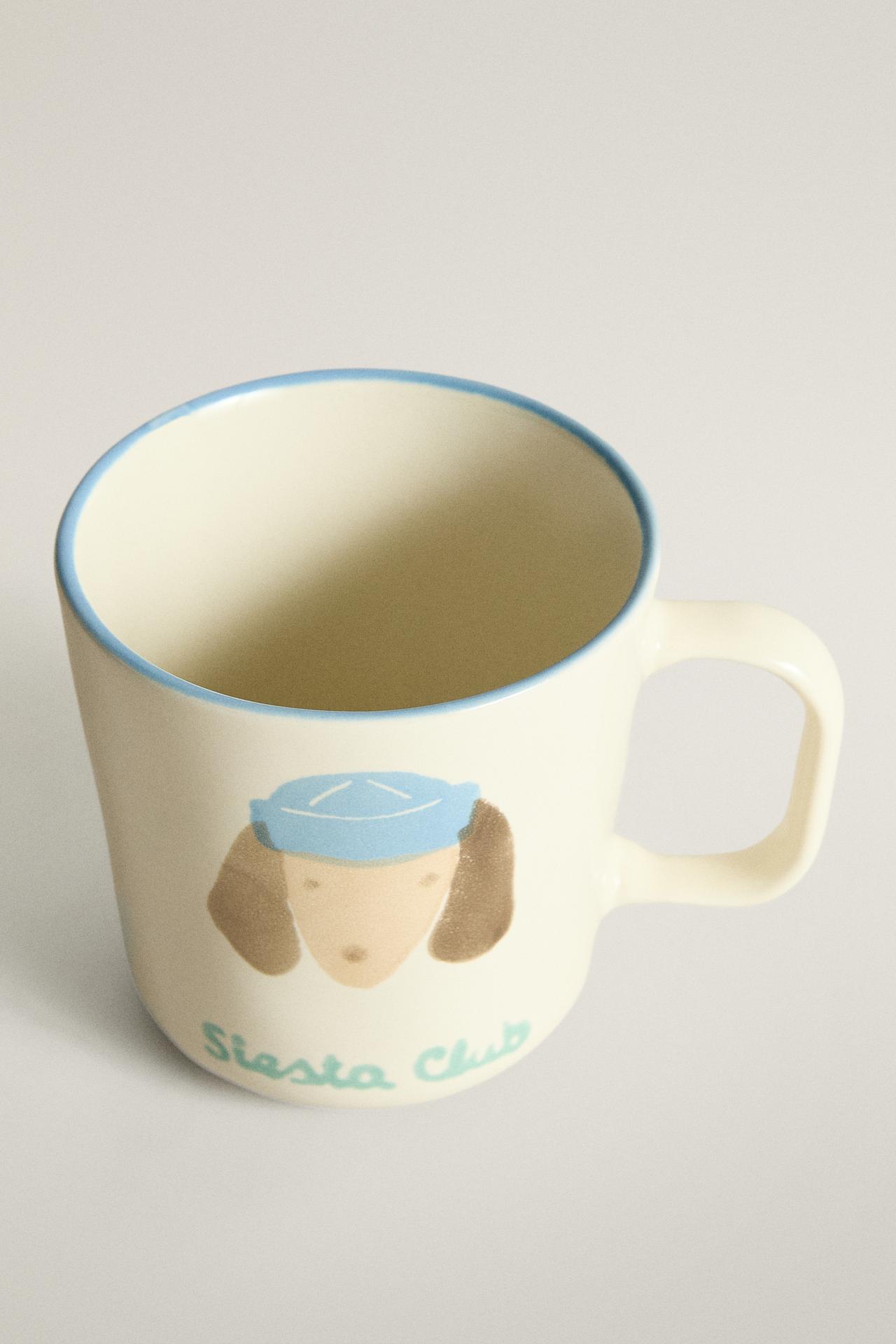 KIDS' CERAMIC DOG MUG — Cream