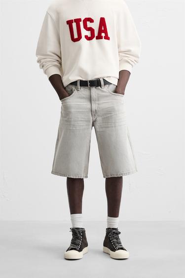 BAGGY JEANS-BERMUDASHORTS - Grau von Zara